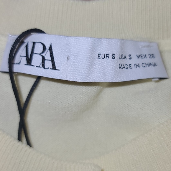 Zara NWT Puff Sheer Sleeve Cardigan Sweater - Picture 5 of 5